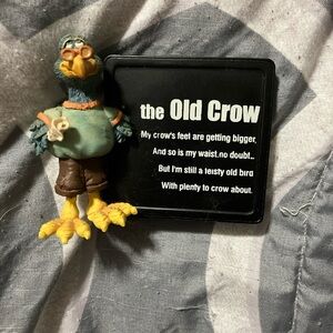 Quirky Crow Figurine with Plaque
